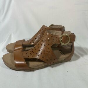 EARTH LINDEN LEBANON WOMENS SANDAL LEATHER GLADIATOR STYLE ALPACA BROWN 8.5